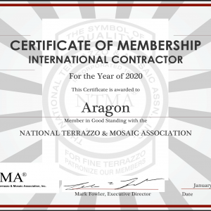 The First International Member of the National Terrazzo & Mosaic Association SUA.