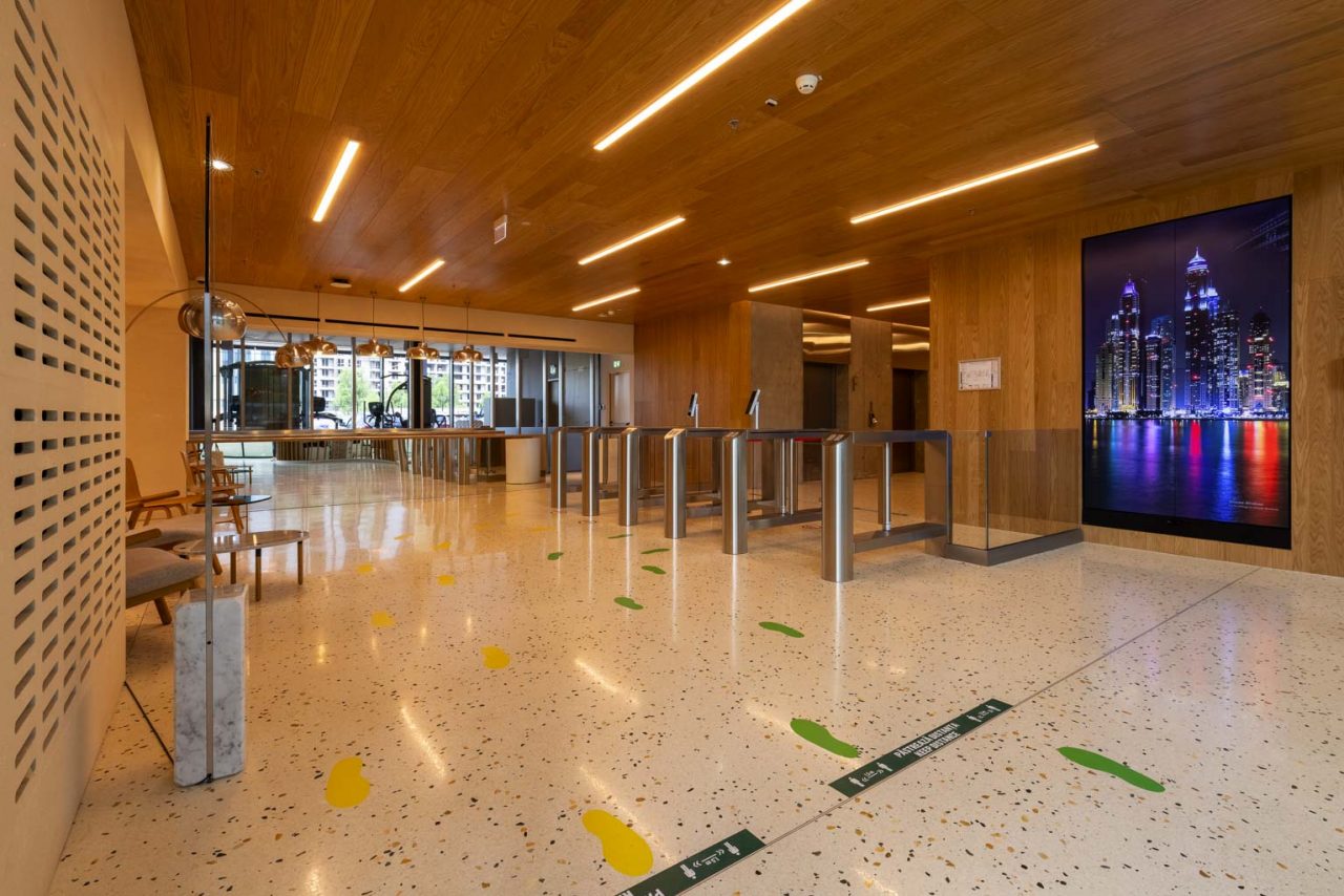 elevator lobby terrazzo design