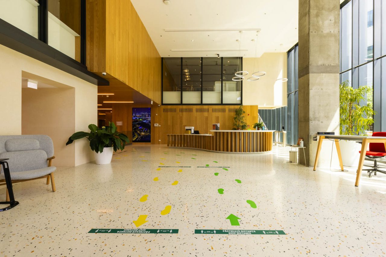 office high rise luxury entrance