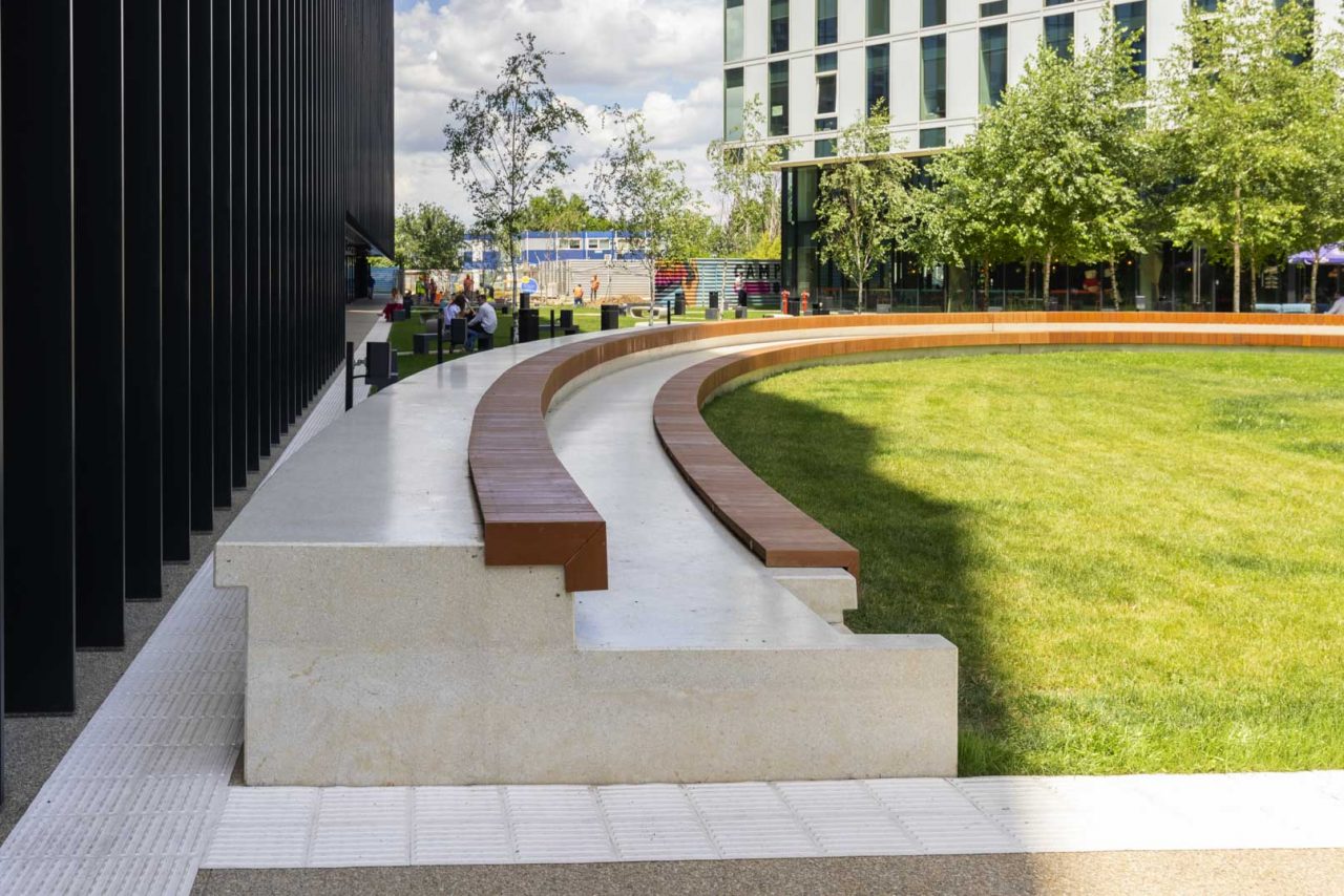 terrazzo outdoor rows of seats