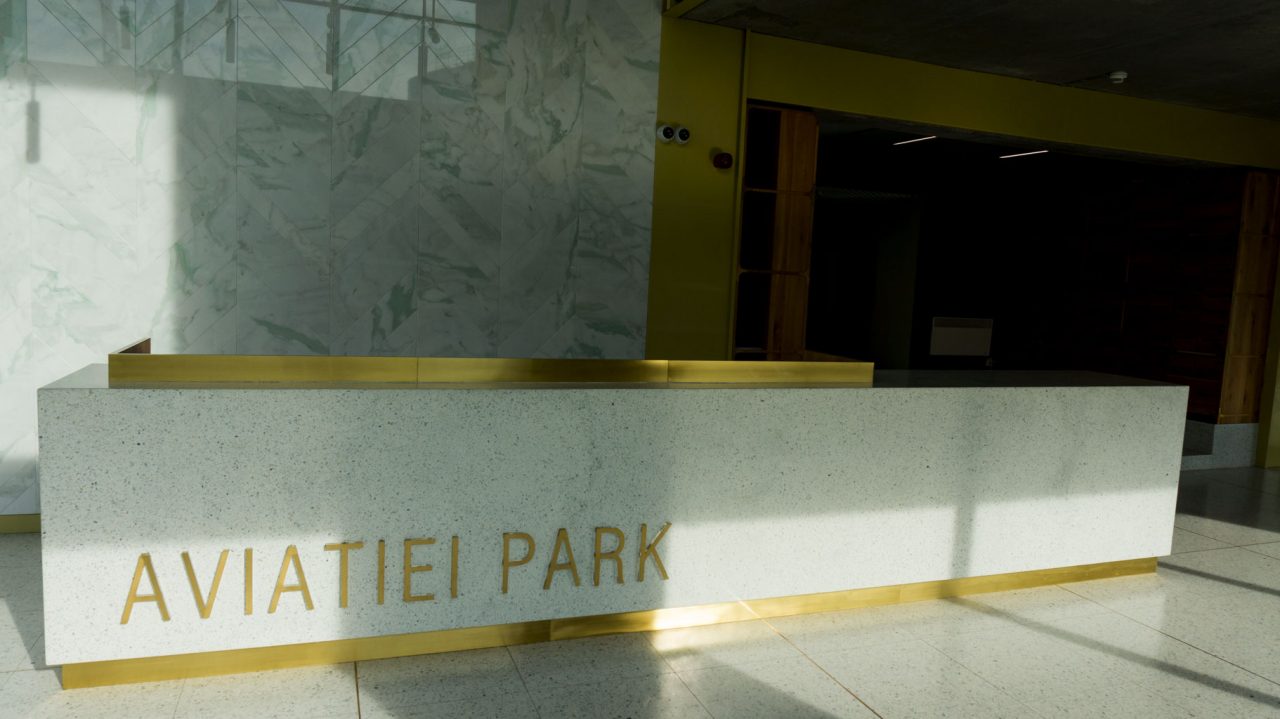 terrazzo reception desk